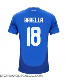 Italia Nicolo Barella #18 Maglia Gara Casa Repliche Europei 2024